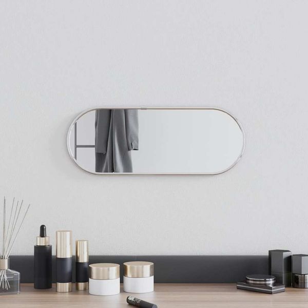 vidaXL Nástenné zrkadlo strieborné 40x15 cm okrúhle