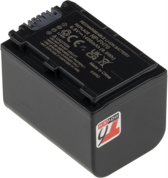 Batéria T6 Power Sony NP-FH70, 1400mAh, 9,5Wh, sivá