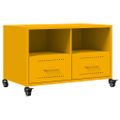 vidaXL TV skrinka horčicovožltá 68x39x43,5 cm oceľ