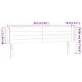 vidaXL Čelo postele s LED tmavozelené 203x16x78/88 cm zamat