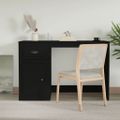 vidaXL Stolík so zásuvkami čierny 115x50x75 cm kompozitné drevo