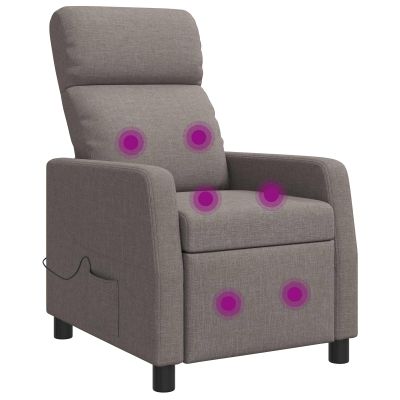 vidaXL Masážne relaxačné kreslo Sivohnedá Látka