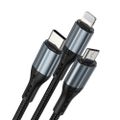 BWOO 3-v-1 Kábel USB - USB-C, Lightning, Micro USB 1m 3A X274 čierny