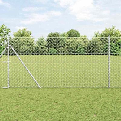 vidaXL Hexagonálny plot 1 x 10 m Pozinkovaná oceľ Strieborná