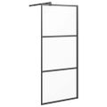 vidaXL Sprchová zástena 80x195 cm matné ESG sklo čierna
