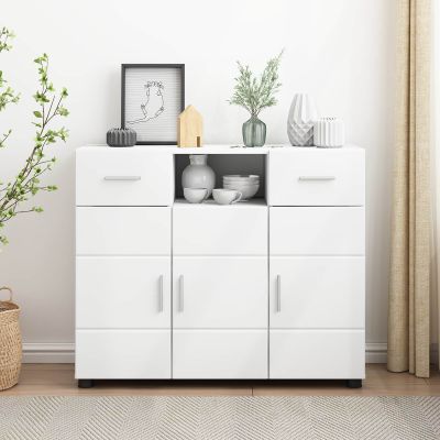 vidaXL Drevená skrinka Biela 88,5 x 30,5 x 73 cm Kompozitné drevo