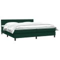 vidaXL Box Spring Posteľ s matracom Tmavo zelená 200x210 cm Zamat