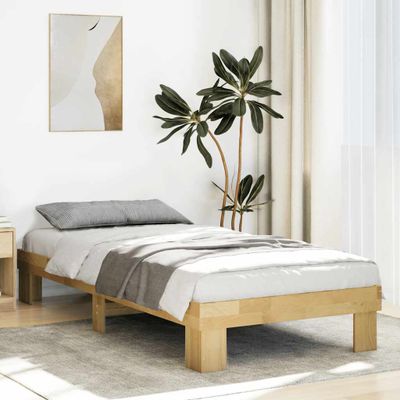 VidaXL Rám postele bez matraca 100x200 cm Dub z masívneho dreva