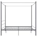 vidaXL Posteľný rám s baldachýnom sivý kov 200x200 cm