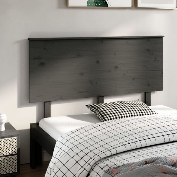 vidaXL Čelo postele sivé 144x6x82,5 cm masívna borovica