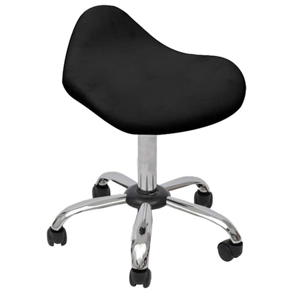 vidaXL Salónna spa stolička Čierna 50 x 50 x (58,5-74,5) cm Umelá koža