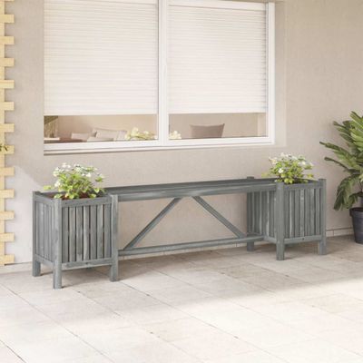 vidaXL Záhradná lavica s 2 kvetináčmi 150 cm masívne akáciové drevo