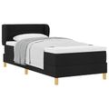 vidaXL Posteľ s pružinovým rámom s matracmi Čierna 80 x 200 cm látka