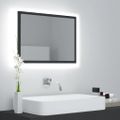 vidaXL LED kúpeľňové zrkadlo sivé 60x8,5x37 cm, akryl