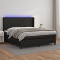 vidaXL Boxspring posteľ s matracom a LED čierna 160x200 cm umelá koža