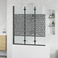 vidaXL Zábrana sprchy Čierna a priehľadná 130 x 130 cm tvrdené sklo