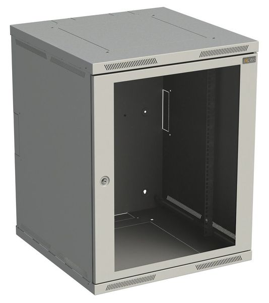 Rozvádzač nástenný SENSA 15U 500mm, dvere sklo, RAL 7035, SENSA-15U-65-11-G