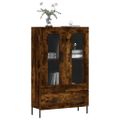 vidaXL Vysoká skrinka dymový dub 69,5x31x115 cm kompozitné drevo