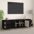 vidaXL TV skrinka čierna 176x37x47,5 cm masívna borovica