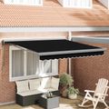 vidaXL Sklopná markíza Čierna 350 x 250 x 165 cm Textil a kov