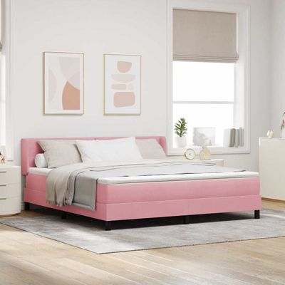 vidaXL Posteľ s pružinovým rámom Ružová 200 x 180 cm Zamat