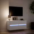 vidaXL TV nástenná skrinka s LED svetlami biela 100x31x45 cm