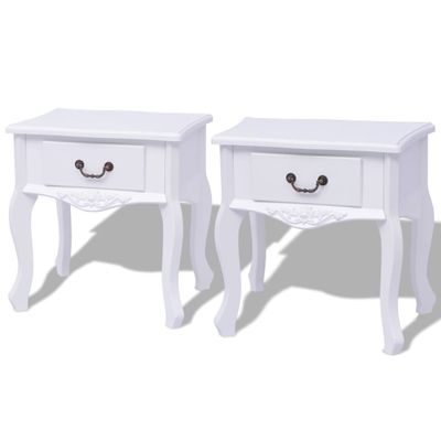 vidaXL Nočné stolíky, 2 ks, MDF, biele