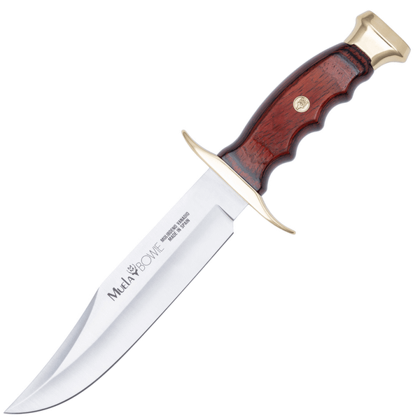 Muela BW-18 lovecký nôž 18 cm, koralové drevo Pakka, mosadz, kožené puzdro