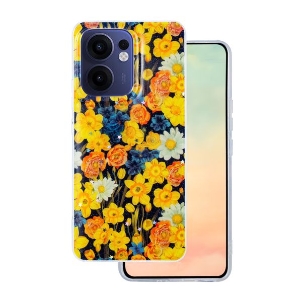 Obal Glow Glam pre Oppo Reno 13F 5G (Global) / 13FS 5G oranžový