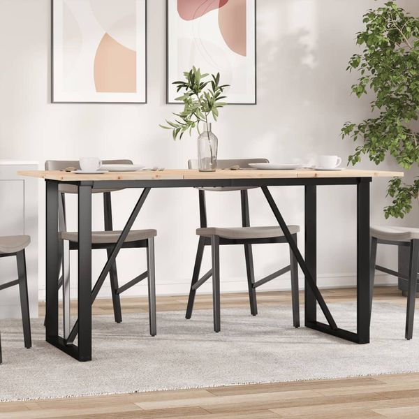 vidaXL Jedálenský stolík v tvare O 160x80x75 cm borovica a oceľ