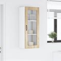vidaXL Nástenný sklenený kabinet PORTO Sonoma dub 40 x 31 x 100 cm