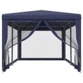 vidaXL Párty stan so 6 sieťkovanými bočnými stenami modrý 3x6 m HDPE
