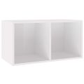 vidaXL Úložný box na vinyly, lesklý biely 71x34x36cm, kompozitné drevo