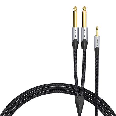 Audio kábel mini jack 3,5 mm na 2x jack 6,35 mm samec Vention BARHK 8 m