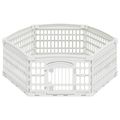 vidaXL 6 panelový psí výbeh 122 x 106,5 x 40 cm Plast Biela Skladací