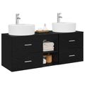 vidaXL Set kabinetov do kúpeľne 3 ks Čierna 49,5 x 44,5 x 65 cm