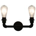 vidaXL 2-smerná nástenná lampa čierna 2 x E27 žiarovky