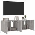 vidaXL TV nástenné skrinky s LED svetlami 2 ks sivé sonoma 60x35x41 cm