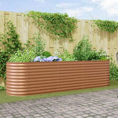 vidaXL Zvýšený záhon Hnedá 320 x 80 x 81 cm Oceľ