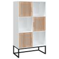vidaXL Vysoká skrinka biela 70x35x125 cm kompozitné drevo