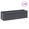 vidaXL Kvetinové boxy na europalety 12 ks sivé 36x13,5x9,5 cm PP