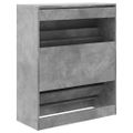 vidaXL Botník betónovo sivý 80x34x96,5 cm spracované drevo