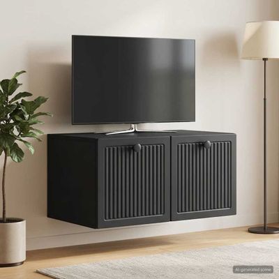 vidaXL Nástenná TV skrinka Čierna 59,5 x 41 x 30 cm Kompozitné drevo
