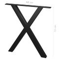 vidaXL Stolové nohy na jedálenský stôl 2 ks, rám v tvare X 60x72 cm
