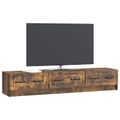 vidaXL TV skrinka 147 x 34,5 x 27 cm Dymový dub Kompozitné drevo