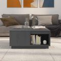 vidaXL Konferenčný stolík sivý 80x81x36,5 cm borovicový masív