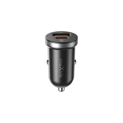 Maxlife MXCC-05 PD QC car charger 1x USB-C 1x USB 35W black