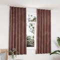 vidaXL Zatemňovacie závesy 2ks s háčikmi, zamat, staroružové 140x175cm