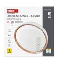 LED nástenné svietidlo ILVI, kruhové, 30 W, stmievateľné so zmenou CCT, biela + drevo