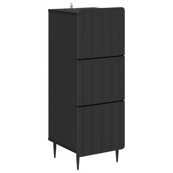 vidaXL Zásuvkový kabinet Čierna 33 x 34,5 x 92 cm Kompozitné drevo